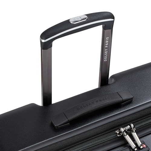 DELSEY PARIS Cadence Hardside Expandable Luggage with Spinner Wheels, Deep Black, Checked Medium 24 Inch - color: Deep Black, size: Checked-Medium 24 Inch