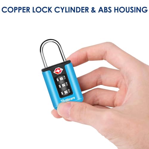 2 Pack TSA Approved Luggage Locks, Combination Travel Padlock, 3-Digit Waterproof Lock, TSA Accepted Outdoor Keyless Resettable Lock for Lockers, Bags, Backpack, Gym, Gate-Blue - color: 2 Pack-Blue