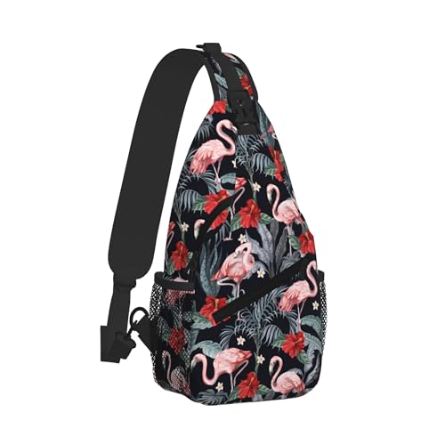 Women's Crossbody Sling Bag Hiking Daypack Backpack, Flamingo - color: Flamingo