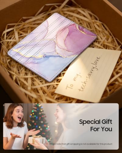 FINTIE Slim Minimalist Front Pocket Wallet RFID Blocking Credit Card Holder - color: glittering marble