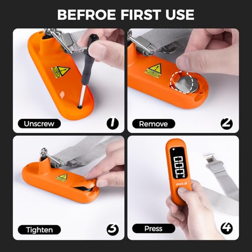 pack all Digital Luggage Scale for Travel, 110Lbs Capacity, 0.1Lb Precision - color: Orange