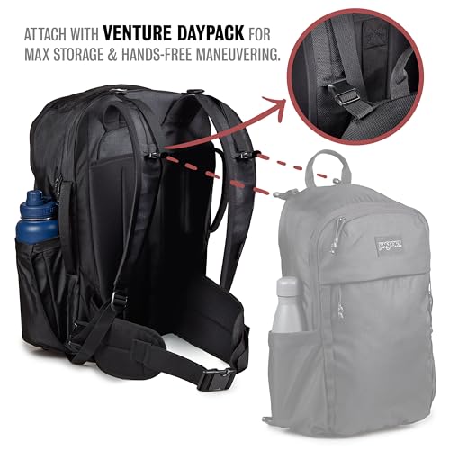 JanSport Venture Daypack – Travel Pack With Large Main Compartment, Padded Laptop Sleeve, Dual Water Bottle Pockets, and Attachment Buckles, Cargo Green - color: Cargo Green, style: Venture Daypack