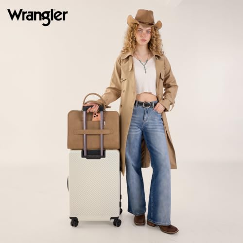 Wrangler Laptop Tote Bag for Women Fits 15.6 In Laptop for Travel and Work - color: Khaki