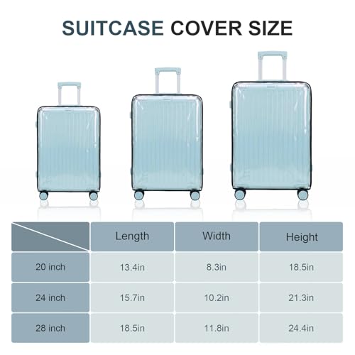 Krute 20-Inch Transparent PVC Suitcase Protector – Waterproof & Scratch-Resistant - color: C, size: 20IN
