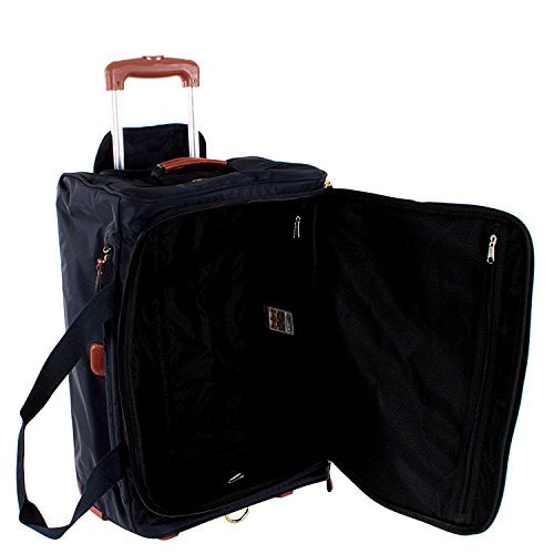 Bric’s X-Bag 21” Rolling Duffel, Water-Resistant Recycled Nylon Carry-On with Silent Wheels & Leather Details - color: Navy