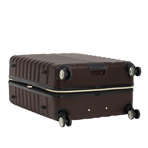 Kenneth Cole REACTION Madison Square Lightweight Hardside Chevron Expandable Spinner Luggage, Chocolate Brown, 24-Inch Checked - color: Chocolate Brown, size: 24-Inch Checked