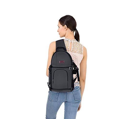 MOSISO Camera Sling Bag, Photography Shoulder Bag Compact Camera Backpack - color: Space Gray