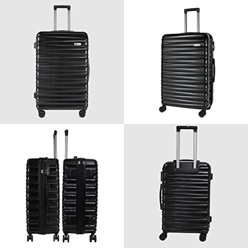 Luggage Sets 3 Piece(20/24/28)-Suitcase Set- Luggage with Wheels-PC + ABS Durable Lightweight Rotating hardshell suitcase 5PCS (Black)… - color: 5pcs Black, size: 20/24/28