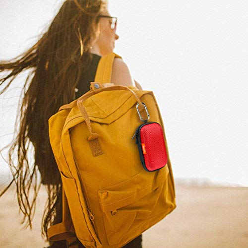 Red Rectangle Small EVA Case, Lightweight Hard Shell Zipper Pouch - color: Red
