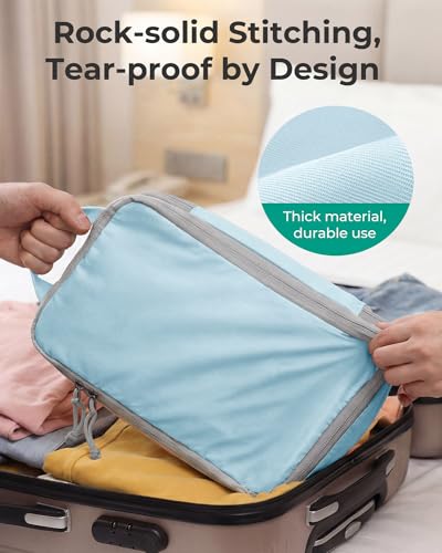 BAGSMART Compression Packing Cubes for Travel Essentials - color: Starlight Bluen, size: Set of 6