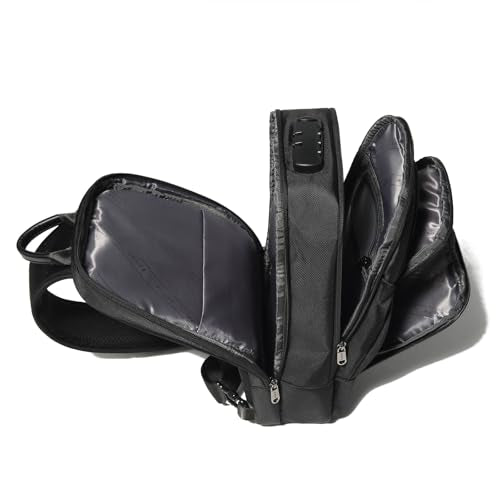 BANGE Anti Theft Sling Bag, Casual Daypack Backpacks - color: Black, size: lock