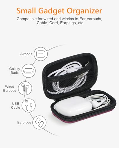 Mini Hard Earbud Case, Grape-Purple Cute Pouch for Samsung JBL Sony - color: Grape-Purple