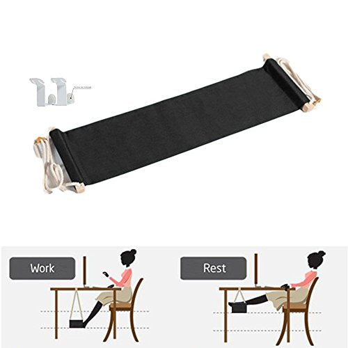Auoinge Foot Hammock Under Desk FootRest | Adjustable Office Foot Rest Under Desk | Portable Desk Foot Hammock with Headphone Holder