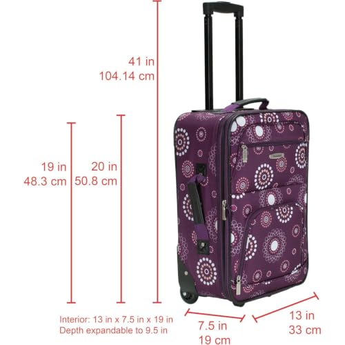 HomeStock Expandable 2-Piece Softside Spinner Luggage Set, Purple