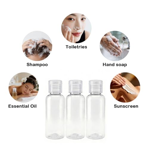 6 Pcs 1.7oz/50ml Travel Size Bottles for Toiletries, Clear Lid - color: Clear Lid, size: 50ml