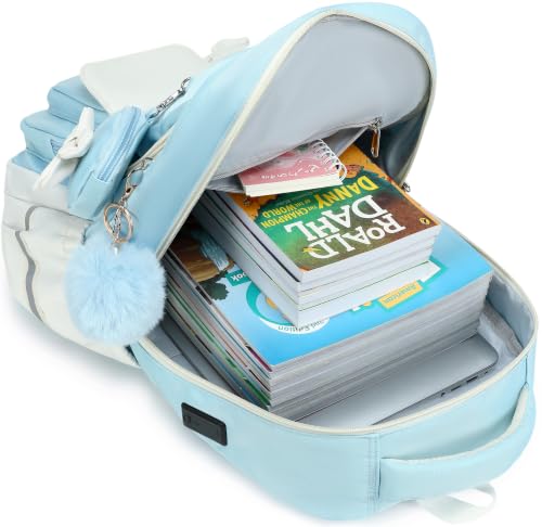 Hey Yoo Back to School Backpack for Girls Backpack with Lunch Box Kids Backpack for School Backpacks for Girls Teens Bookbag (Blue) - color: Blue