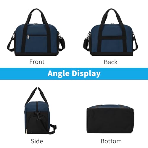 Apenze Small Gym Bag with Shoe Compartment,14 inch Duffel Bag - color: Navy Blue
