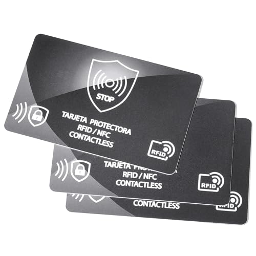 RFID Blocking Card,Credit Card Bank Debit Contactless Theft Prevention NFC Blocker Protector,Protection for Entire Wallet - color: B-3 Pcs Black
