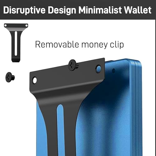 Minimalist Slim Wallet for Men,RFID Blocking Metal Wallet,Aluminum Credit Card Holder & Money Clip 12-15 Cards,Slim Rfid Front Pocket Mens Wallet - color: A1 Matte Dark Blue