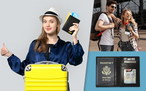 Personalized Monogrammed Black Leather RFID Passport Wallet - color: Black, style: Minimalist