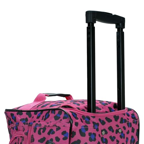 Rockland Rolling Duffel Bag, Black, 22" - color: Magenta Leopard, size: 22"