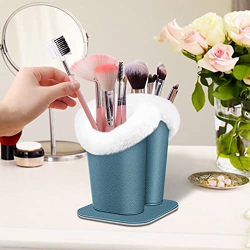 FINTIE Plush Lined Double Eyeglasses Holder with Magnetic Base for Desk - color: Ocean Blue