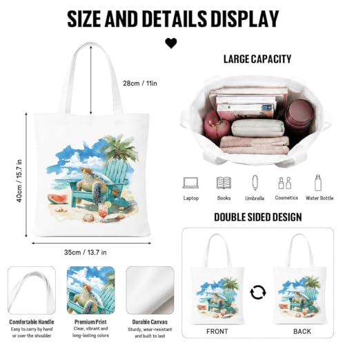 Summer Beach Bag, Ocean Theme Reusable Tote, Seaside Travel Market Carryall, Summer Gift For Women Friends - color: Bag 14