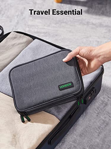 UGREEN 데이터 케이블, USB C 충전기, SD 카드, 하드 드라이브, 충전 코드, 마우스, 보조 배터리, 휴대폰, 전원 어댑터 플러그 전자 액세서리용 전자 오거나이저 여행용 케이블 정리함 보관 가방