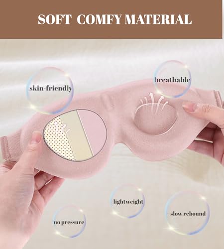 Sleep Mask for Women Men Comfortable Blockout Soft 3D Padded Eye Mask for Sleeping Side Sleeper Friendly Black - color: Black