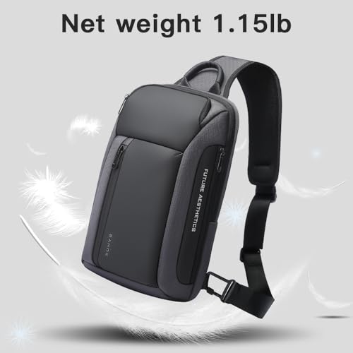 BANGE Men's Crossbody Backpack - Waterproof Shoulder Bag for Travel, Hiking & Daily Commute - color: Grey