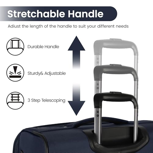 2-Piece (22/32in)Softside Expandable Luggage Set w/TSA LOCK - color: Navy, size: 2-Piece Set (22"/32'')