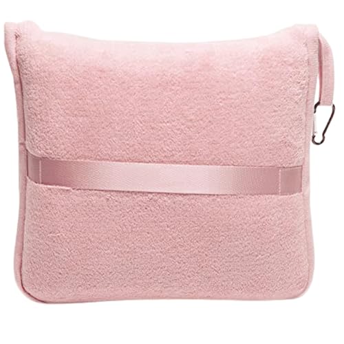 BlueHills Premium Soft Long Travel Blanket Pillow Combo – Dusty Rose Pink | Long 70x48 Travel Blanket Pillow 2 in 1, Soft Pillowcase, Backpack Clip, Compact & Portable, Large Throw Traveling Essentials - color: Pink-long-t055