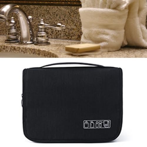 Hanging Toiletry Bag for Travel, Wet Dry Storage, Black