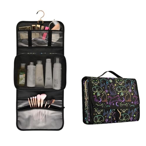 MNSRUU Toiletry Bag Rainbow Leopard Cheetah Hanging Makeup Bag for Toiletries 3 PCS Travel Toiletry Organizer Bags Portable Clear Toiletry Kit - color: Leopard 01