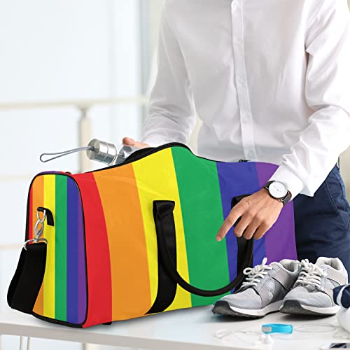 Rainbow LGBTQ Travel Duffel Bag Sports Tote Gym Bag Weekender Workout Bags - color: A-12