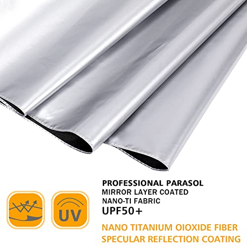 G4Free UPF 50+ UV Protection Travel Umbrella 42/46 Inch Auto Open Close - color: Black/Silver, size: 46 inch