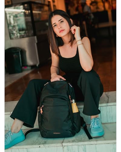 LIGHT FLIGHT Travel Backpack for Women, 15.6 inch Laptop Daypack - color: Black, size: 15.6 Inch without Wheels