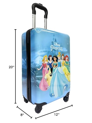 Fast Forward 20 Inches Luggage For Kids - Hard Sided Tween Travel Trolley kid suitcase for girls With Wheels, Disney Princess - style: Disney Princess 2