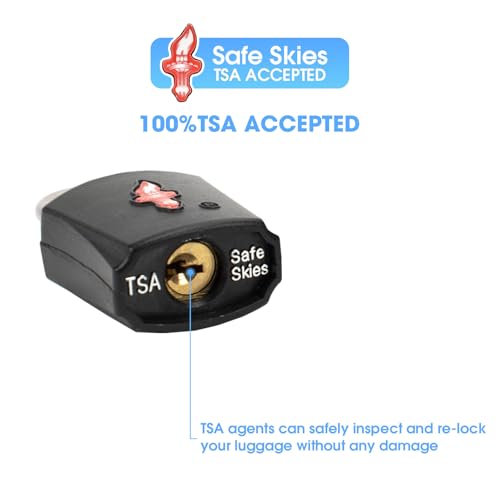 TSA Keyed Alike Luggage Lock 6-Pack Black – Family Travel Set - color: 004S 6PACK BLACK