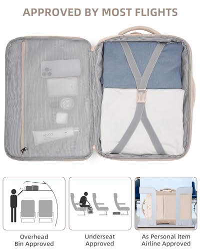 LARVENDER Carry on Luggage Sets 3 Piece, 20 Inch Suitcase, Glossy Champagne - color: Glossy Champagne (XL-BP), size: 3 Piece Set (Backpack/TB/20)