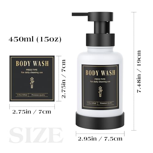 Luxspire Glass Foaming Soap Dispenser 15oz Hand Soap Bottle, White, 2 Pack - color: White