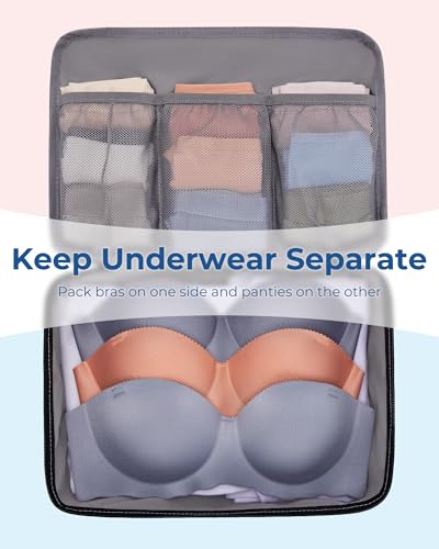 BAGSMART Compression Packing Cubes, Lightweight Travel Essentials - color: Grey, size: 6 Set