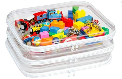 Large Size Clear Plastic Hard Shell Zipper Case 3PCS for Diaper Bag - color: 3L