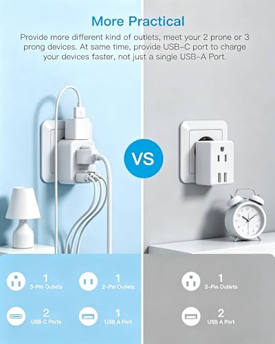 European Plug Adapter, US to Europe Power Adapter Travel Essentials, 2 Pack - style: Type C - Most of Europe(2 Pack)
