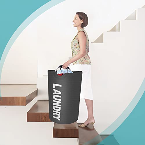 115L Large Laundry Basket, Dirty Clothes Waterproof Laundry Hamper, Grey - color: Grey, size: 115L