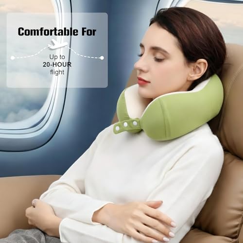 Cirorld Neck Pillow for Traveling, Travel Pillows for Airplanes Green - color: Green