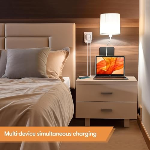 220V to 110V Voltage Converter US to Europe with 2 USB A 2 USB C Fast Charging, Power Converter for European Travel International Universal Travel Adapter for France Italy Germany Spain