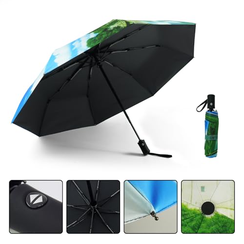 SY COMPACT Travel Umbrella - Windproof Automatic Compact Umbrellas for Rain - color: Castle