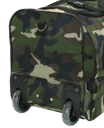 Rockland Rolling Duffel Bag, Black, 22" - color: CAMO, size: 40"