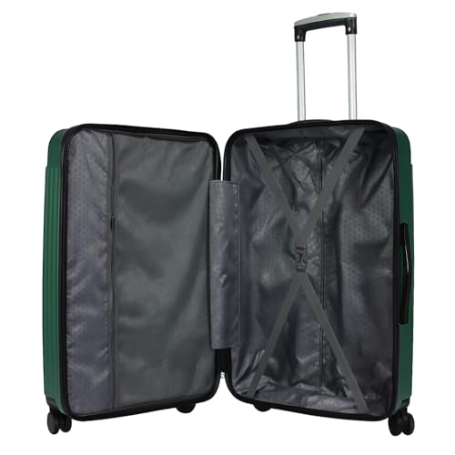 World Traveler Dejuno 콘월 경량 하드사이드 스피너 수하물, 초록색., Dejuno 콘월 경량 하드사이드 스피너 캐리어 - color: 초록색., size: Medium Checked